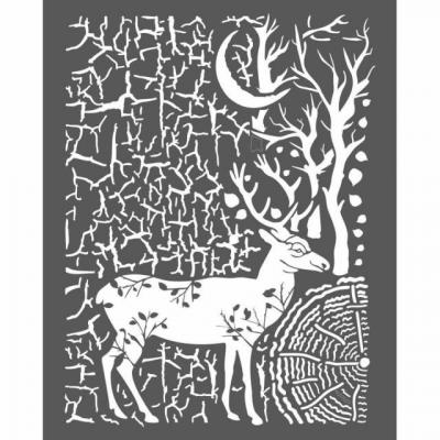 Stamperia Cosmos Deer & Bark - Thick Stencil